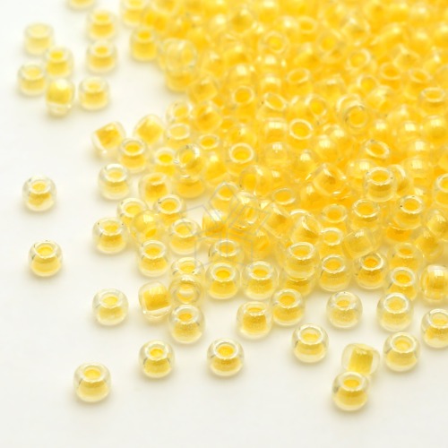 S-50 시드비즈 (기본사이즈 no.201) 2mm Yellow Lined Clear CL(10g)