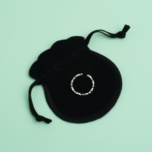 블랙 벨벳 스웨이드 주머니 小 반지 및 작은아이템용(1개)