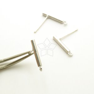 [단종]SIL1123-얇은 막대 침귀걸이, 미니스틱 포스트 13mm 은침/무광백금(1조)